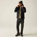 Full-length view of a model wearing the Regatta men's padded jacket in Black.