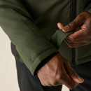 Close-up of the Regatta Highton Stretch men's waterproof jacket in Dark Khaki/Black showing the adjustable cuff fastening.