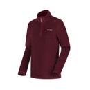 Angled front view of the Regatta women's fig quarter zip fleece with quarter zip fastening and long sleeves.