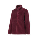 Angled front view of the Regatta women's fig borg fleece jacket showing the zipped chest pocket and side pocket.
