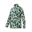 Angled front view of the Regatta women's Pine Camo Print quarter zip fleece with a quarter zip fastening and contrast trim.