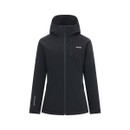 Front view of the Regatta Women's Highton Stretch Waterproof Jacket in Black with hood up.