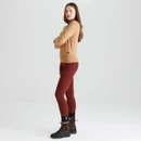 Full-length studio shot of the Ridgeline women's Melford Roll Neck Jumper in Sienna paired with riding leggings and Chelsea boots.