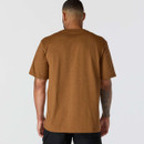 Rear view of a brown Carhartt short-sleeve T-shirt showing the plain back and relaxed silhouette.