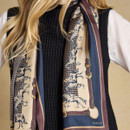 Close-up showcasing the intricate equestrian artwork, heritage-inspired borders and rich colour palette.