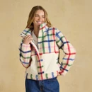 Front view highlighting the high collar, full zip fastening and contrast patch pockets.