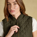Joules Women's Minx Quilted Showerproof Gilet - Rosemary Green