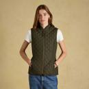 Front view highlighting the flattering longline shape, full zip fastening and handy side pockets.