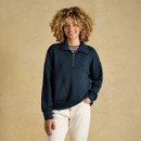 Front view showcasing the funnel neck, half-zip fastening and curved front pockets.
