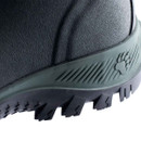 Close-up of the textured black and green sole of a Grubs BEARLINE 8.5 GREEN outdoor boot.