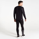Black long-sleeve top and black leggings with "DARE 2B" printed on the left leg.
