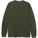 Long-sleeve T-shirt in forest green, made of cotton, shown from the back with a relaxed fit and standard crew neck.