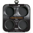MasterClass 4-hole non-stick Yorkshire pudding baking tin with deep round wells for evenly baked Yorkshire puddings.