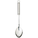 KitchenCraft Professional stainless steel slotted spoon with an oval handle, draining slots and hanging loop for easy storage.