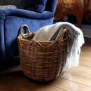 Small Round Wicker Tub Log Basket Small Round Wicker Tub Log Basket