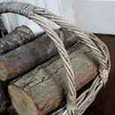 Shopper Style Wicker Log Basket