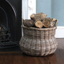 Large Round Wicker Log Basket