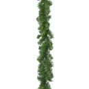 Long artificial Christmas garland with dense green pine foliage, ideal for decorating mantels, staircases, doorways and festive displays.