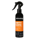 Animology Dirty Dawg No Rinse Shampoo 250ml in a black spray bottle, designed to clean and freshen dogs without rinsing.