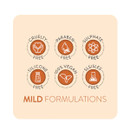 Animology Dirty Dawg mild formulation graphic highlighting cruelty-free, paraben-free, sulphate-free, silicone-free, vegan and SLS/SLES-free qualities.