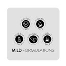Animology White Wash Shampoo mild formulation graphic highlighting cruelty-free, paraben-free, sulphate-free, silicone-free, vegan and SLS/SLES-free qualities.