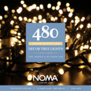 The front of a box of warm white compact lights.