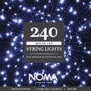 The front of a box of white LED string lights.