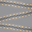 A string of warm white LED compact lights.