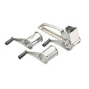 KitchenCraft multi-purpose rotary grater with interchangeable stainless steel drums and hand crank for grating and slicing food.