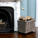 Medium Rectangular Log Basket On Wheels