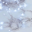 Cool white LED string lights with 20 LEDs on a clear cable, ideal for Christmas trees, festive decorations, table centrepieces and indoor ambient lighting.