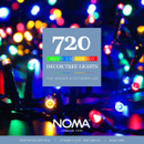 NOMA 720 multicolour LED décor tree lights for indoor and outdoor use, featuring vibrant red, green, blue and amber LEDs, multifunction lighting effects, timer function and green cable.