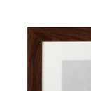 A close up view of the dark oak frame.