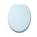 Blue Canyon white MDF toilet seat with a classic rounded design and stainless steel hinges.
