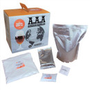 Young’s American Amber Ale home brewing kit contents including malt extract pouch and brewing ingredient sachets.