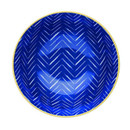 KitchenCraft Glazed Ceramic Bowl - Embossed Blue Spot and Stripe