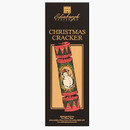 Rectangular black Edinburgh Preserves Christmas Cracker gift box with festive illustration of a red and gold cracker featuring a snowman design.