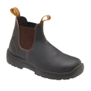 Blundstone 192 stout brown leather Chelsea work boot with elasticated side panels, pull tabs and durable treaded sole.