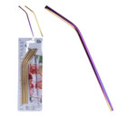 Reusable Metal Straws, Rainbow - Set of 4