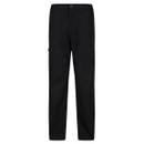 Front product image of black utility cargo trousers featuring button waist, large front pockets, reinforced knee panels, and clean straight-leg silhouette for workwear use