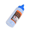 A bottle of blue chalk with an orange and black label reading "TACTIX" and "113 g (4 oz)." The blue cap indicates a squeezing function for dispensing.