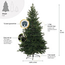 210cm artificial Christmas tree with a 127cm diameter, featuring 1,796 branch tips, a full traditional silhouette and an included metal tree stand.