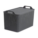 Strata 21L Urban Storage Basket with Lid - Charcoal