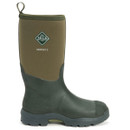Side view of a green Muck Boot Derwent II with brown neoprene shaft and reinforced rubber toe. Side view of a green Muck Boot Derwent II with brown neoprene shaft and reinforced rubber toe.