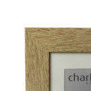 A close up view of the oak effect frame.