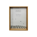 Natural wood 6x8 box photo frame with a white insert, shown upright against a plain light background.