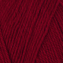 Close-up of tightly twisted dark red yarn strands arranged diagonally, showing the texture and weave of the wool.