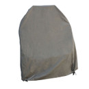 Grey protective cover for an outdoor egg chair on a white background.