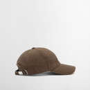 Brown baseball cap with a curved brim, viewed from the side. The cap has adjustable strap on the back, set against a plain white background.