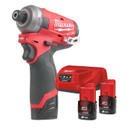 Milwaukee M12FQID-202X Fuel ¼″ Hex Hydraulic Impact Driver Kit